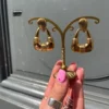 Boucle d'oreille acier inoxydable - Leslie dorée - shiralaura.fr - vente de bijoux féminin en ligne - Paris