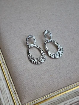 Boucle d'oreille acier inoxydable - Meryl argent - shiralaura.fr - vente de bijoux féminin en ligne - Paris