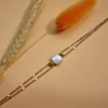 Bracelet ajustable en acier inoxydable - shana nacre blanche - shiralaura.fr - vente de bracelets pour femmes - Paris