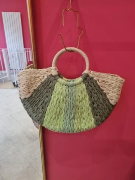 Sac en osier vert - ibiza - shiralaura.fr - vente d'accessoires pour femmes - Paris -